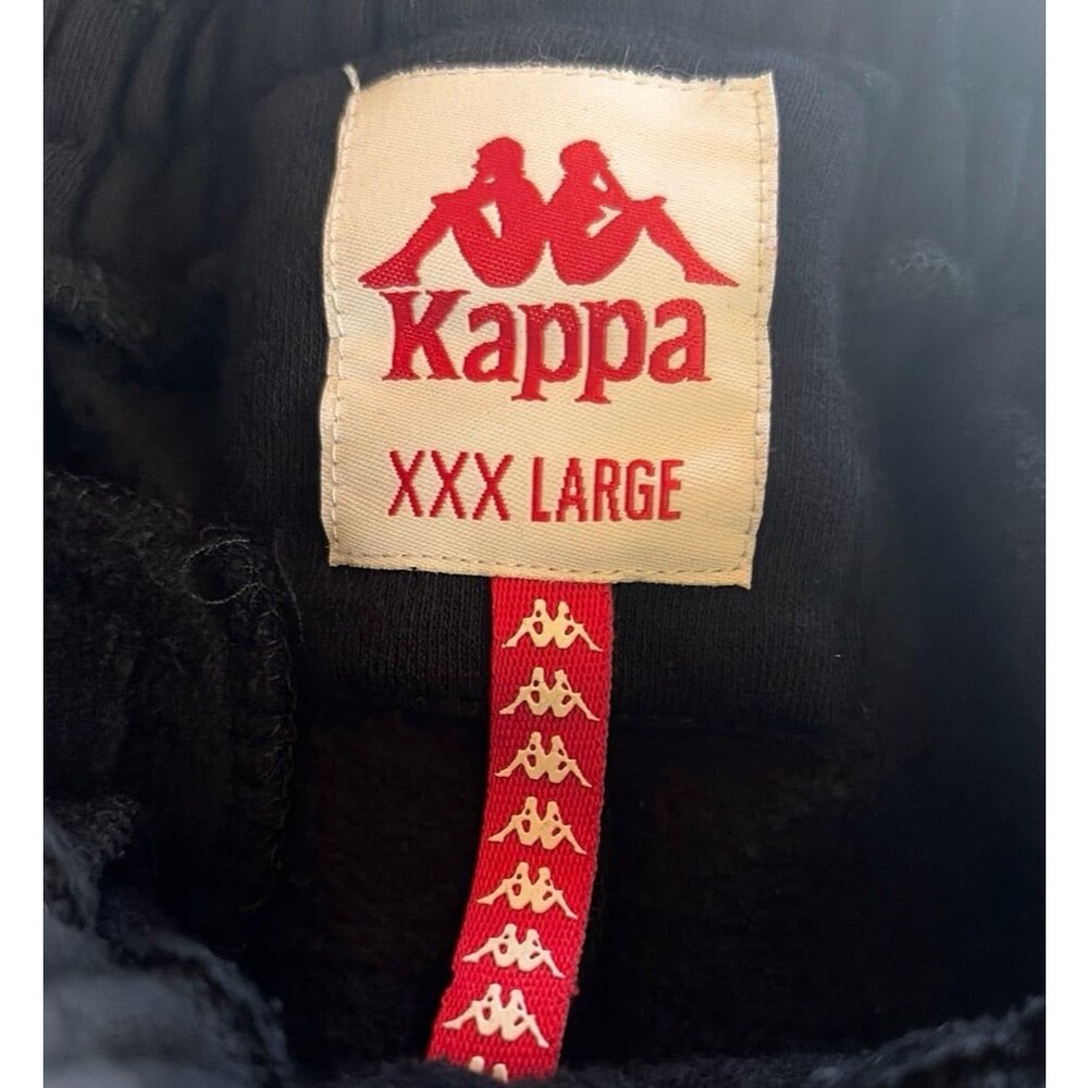 Vintage Kappa Track Pants XXXL Black White Logo Tape Y2K 90s Streetwear - Picture 3 of 8
